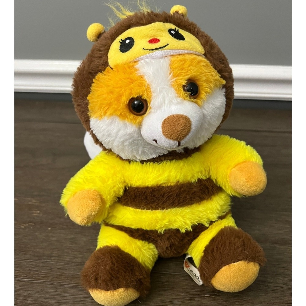 Peek-A-Boo Disguisimals Benny the Corgi Dog Plush Dressed as a Bee Yellow Brown